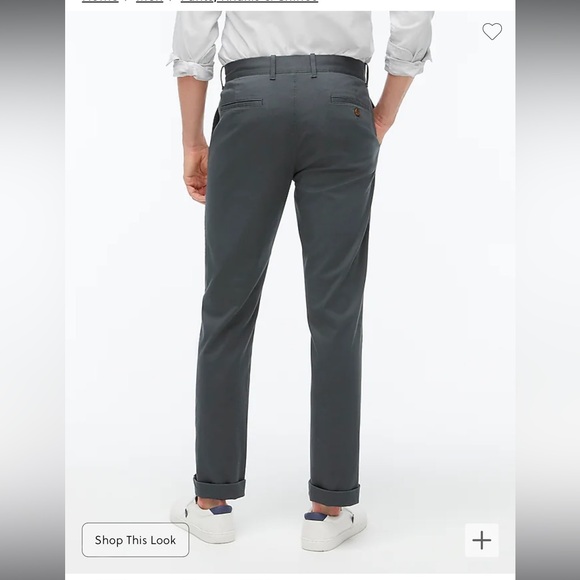 NWT J Crew Factory Straight Fit‎ Flex Chino Pant in Dark Grey Size 29 x 32 - Picture 4 of 7